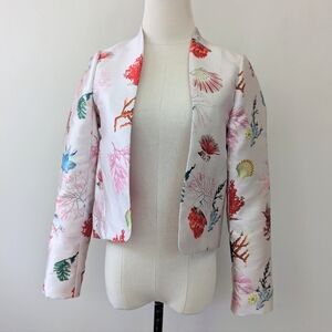 Yumi‎ Seashell Coral Satin Multi-colored Jacket Resort Wear